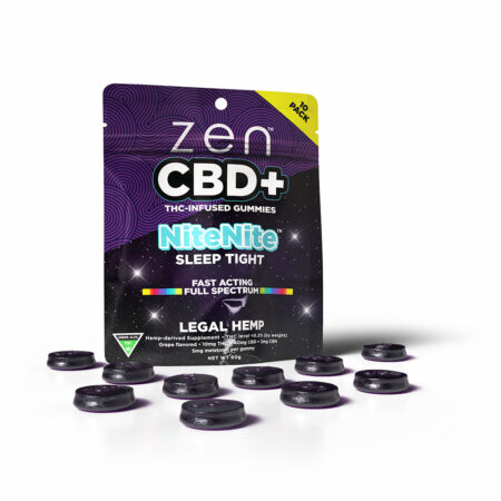 ZEN CBD+ THC INFUSED GUMMIES -  10mg THC / 10mg CBD - Grape NiteNite (1 BAG)