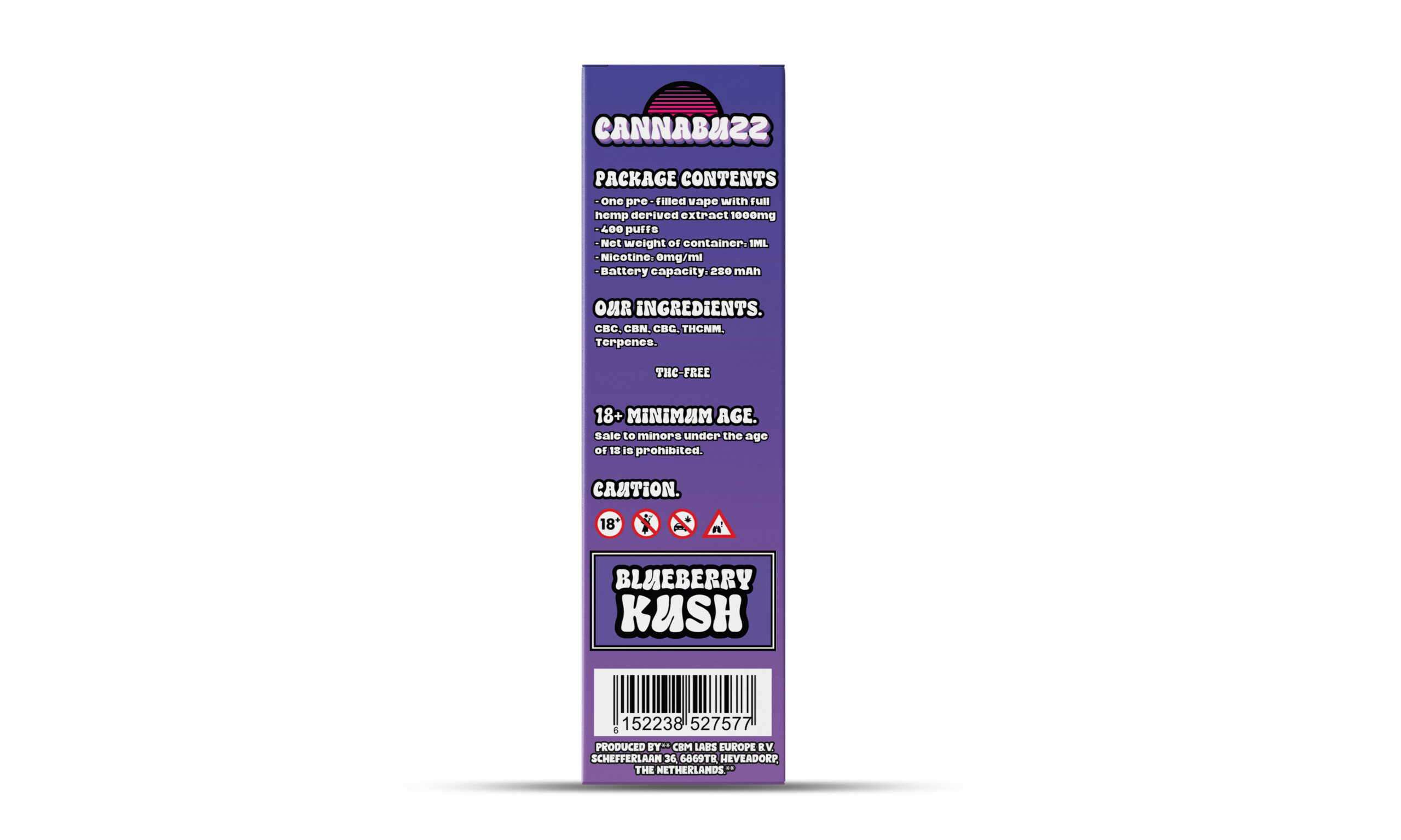 Disposable Cannabis vape - Blueberry Kush - 1ml - Image 2