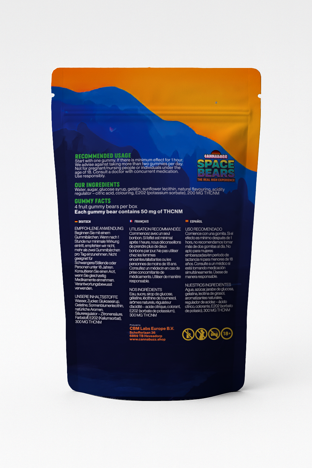 Cannabuzz - Space Bears - Cherry/Tuttu Frutti 200mg - Image 2