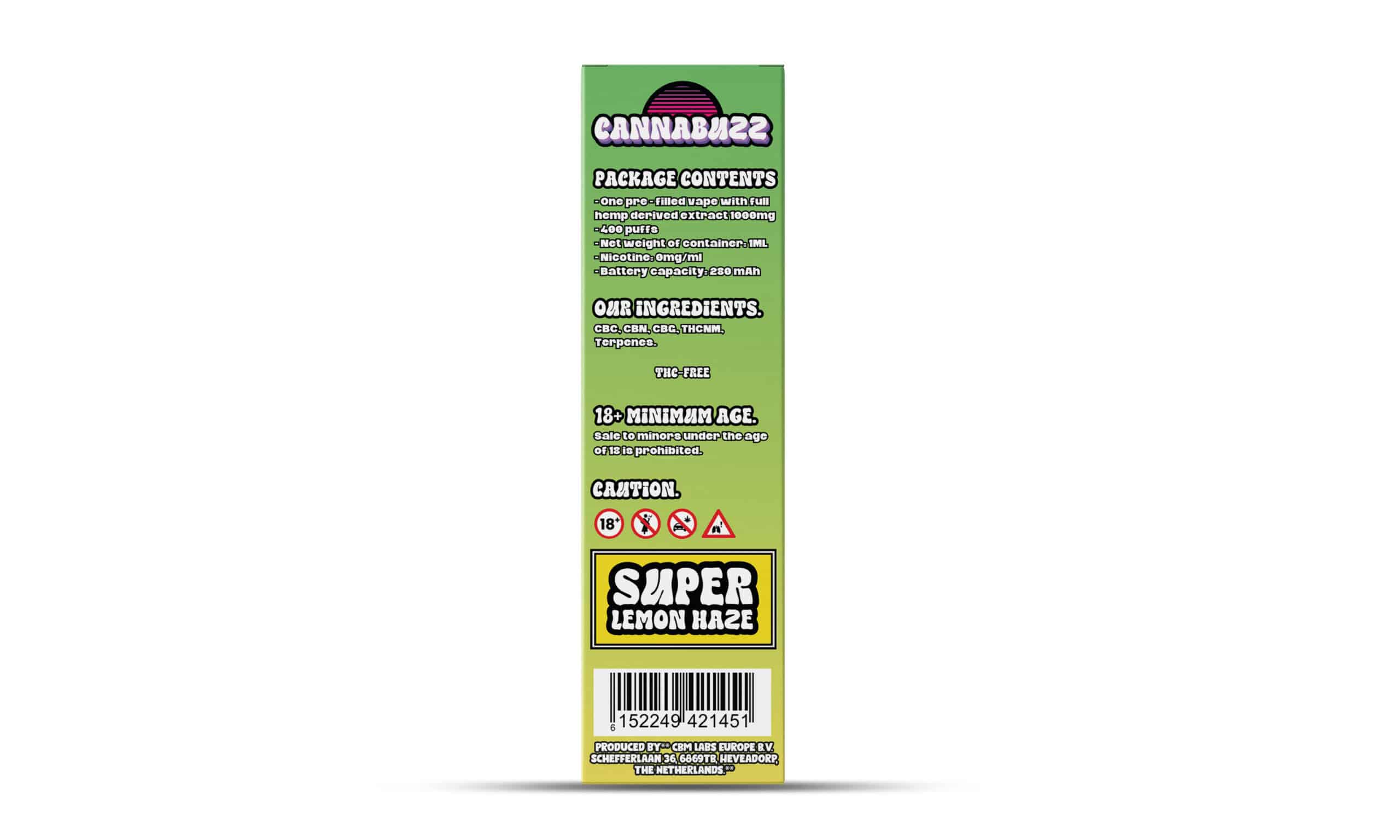 Disposable Cannabis Vape - Super Lemon Haze - 1ml - Image 2