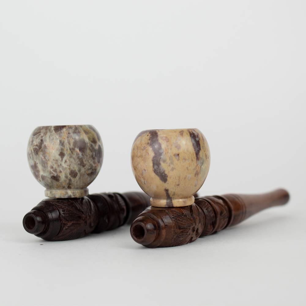 Indian Spirit - Wooden Pipe with Stone Bowl #0
