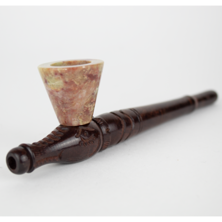 Indian Spirit - Wooden Pipe with Stone Bowl (Design 3)
