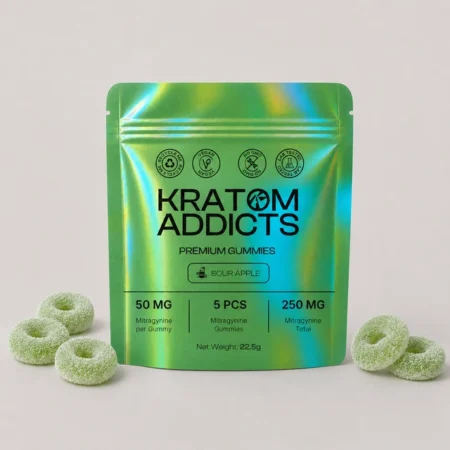 Kratom Addicts - Sour Apple Gummies - 50mg (5 pcs)